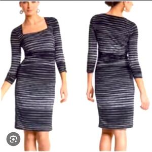 White House Black Market Black/White Stripe Dress